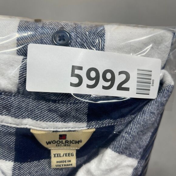 Woolrich Shirt Womens Size XXL Blue Plaid Plus Flannel Button Up Long Sleeve - Picture 10 of 10